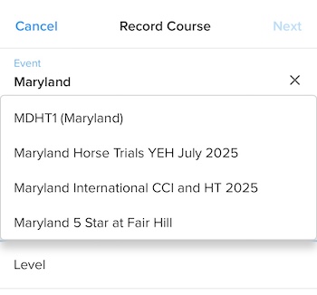 record course details