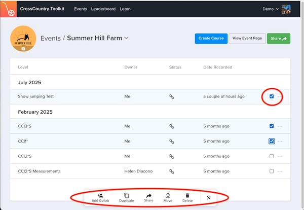 perform bulk actions on courses