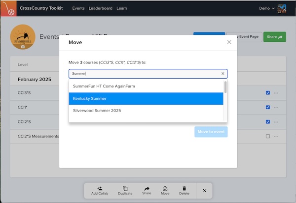 bulk actions move